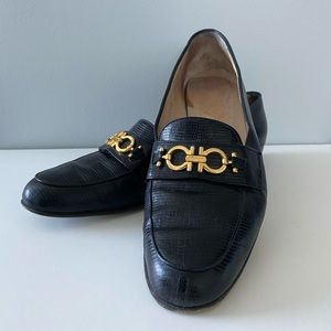 Black Ferragamo loafers, Size 10